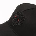 Black Lion Icon and Typed Embroidery Trucker Caps