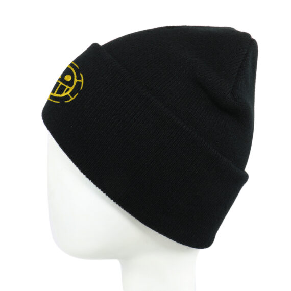 Black Winter Cap with Scary Laughing Emoji